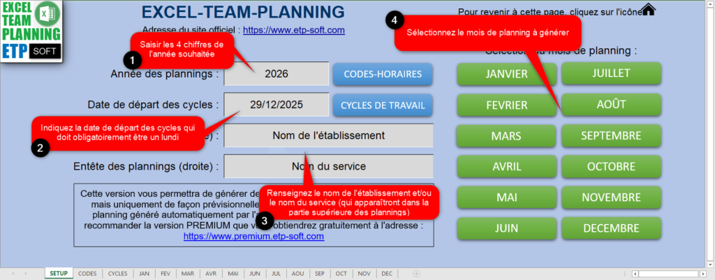 Generer le planning